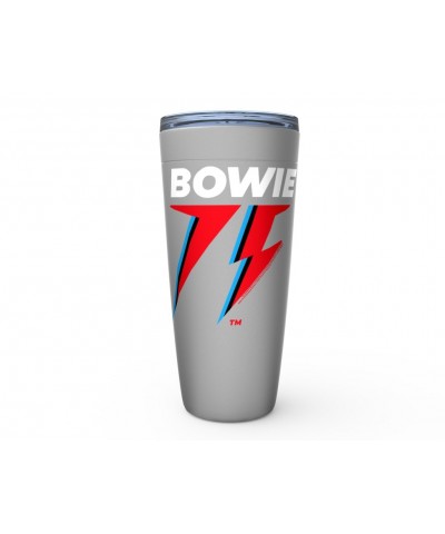 $7.73 David Bowie Viking Tumbler | White Blue & Red 75th Logo Tumbler Drinkware