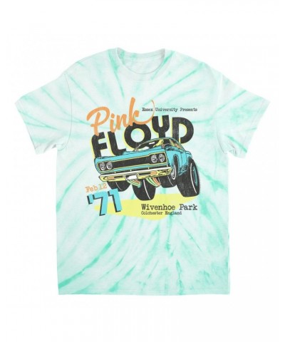 $12.94 Pink Floyd T-Shirt | Essex University Plymouth Roadrunner Concert Promotion Distressed Tie Dye Shirt Shirts